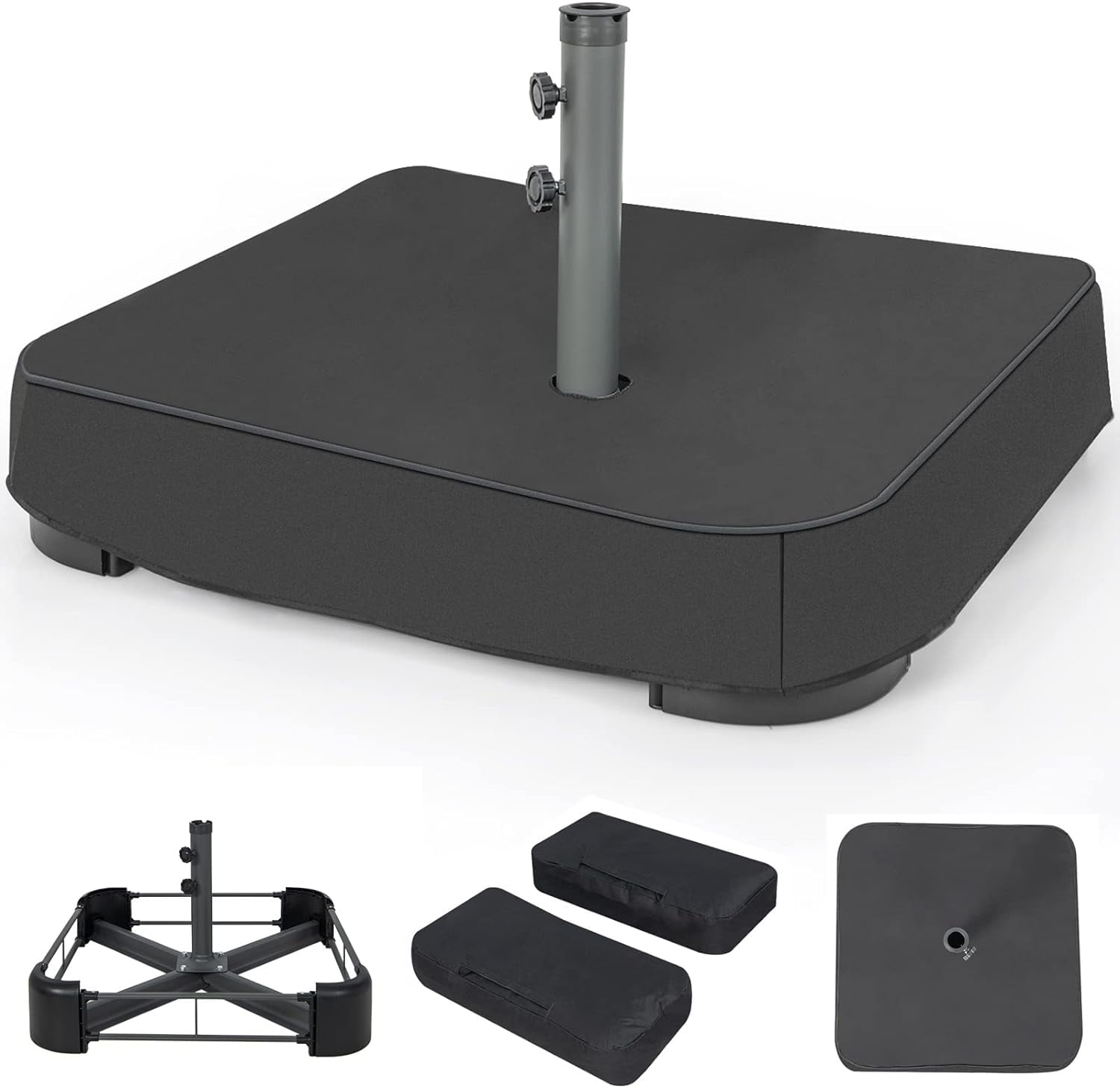 Giantex 200lbs Filled Umbrella Base with 2 Sandbags, Adjustable Knobs