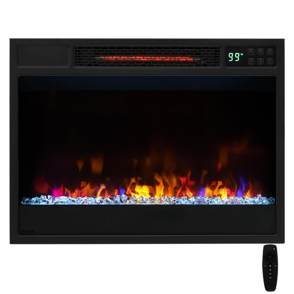 Giantex 23" Infrared Quartz Electric Fireplace Insert, 1500W 5120 BTU Recessed Fireplace Heater w/Remote Control, 6 Flame Colors & 5 Brightness for Home Office