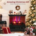 thumbnail image 1 of Giantex 27" Electric Fireplace Heater, Freestanding Fireplace Stove w/Remote Control, 3-Sided View, Black, 1 of 8