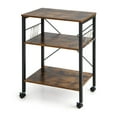 Giantex 3Layer Microwave Stand Bakers Rack, Kitchen Rolling Cart with