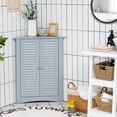 thumbnail image 1 of Giantex 3-Shelf Corner Cabinet, Freestanding Bathroom Floor Cabinet with Double Shutter Doors and Adjustable Shelf, Suitable for Bathroom, Living Room, Bedroom, Kitchen, 22 x 13 x 31.5 inches, 1 of 10