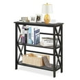 thumbnail image 1 of Giantex 3-Tier Bookcase & Bookshelf, Stable Open Storage Shelf w/Solid Wood Frames & X-Design for Home Office, Black, 1 of 8