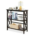 thumbnail image 1 of Giantex 3-Tier Bookcase & Bookshelf, Stable Open Storage Shelf w/Solid Wood Frames & X-Design for Home Office, Espresso, 1 of 8
