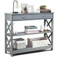 thumbnail image 1 of Giantex 3-Tier Console Table, Entryway Table w/2 Open Storage Shelves Drawer, Narrow Accent Table, Multifunctional Side Table, Grey, 1 of 6