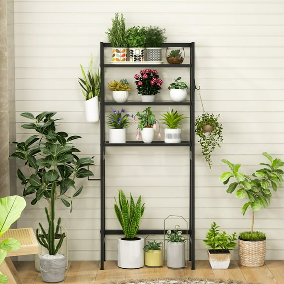 Giantex 3-Tier Freestanding Bathroom Space Saver Shelf, Over The Toilet Storage Rack w/Paper Holder, Black