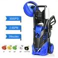 thumbnail image 1 of Giantex 3000PSI Electric Pressure Washer, Portable High Power Washer w/ 5 Nozzles, Hose Reel, Soap Bottle, 2 GPM 2000W (Blue), 1 of 8