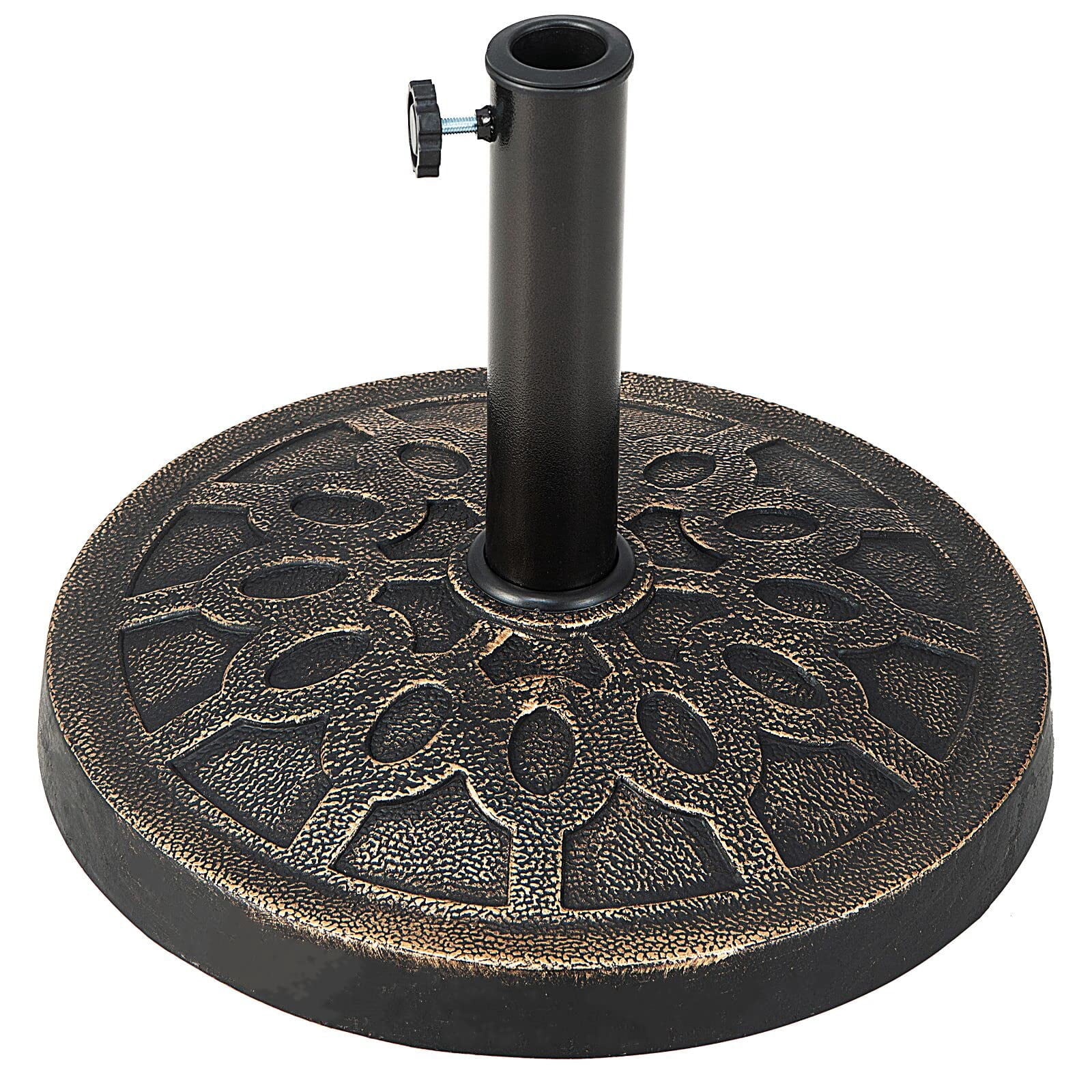 Giantex 30lbs Patio Market Umbrella Base, Heavy Duty Outdoor Stand, Cast Iron Umbrella Holder for Garden Beach, Classic Round Umbrella Standing Deck Porch