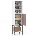 thumbnail image 1 of Giantex 4.8FT Tall Bathroom Storage Cabinet, Freestanding Cupboard w/Door, Adjustable Shelves, White, 1 of 9