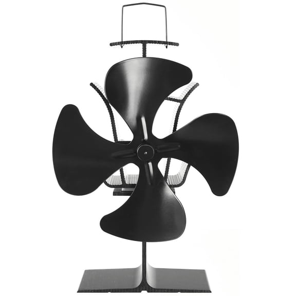 Giantex 4-Blade Heat Powered Stoven fan w/USB, Saving Fuel Eco Fireplace Fan for Wood, Log Burner, Fireplace, Laptop Computer