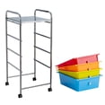thumbnail image 1 of Giantex 4-Drawer Rolling Storage Cart, Utility Cart w/Lockable Casters & Metal Frame, Mobile Storage Organizer, Trolley Cart for Office School, Multicolor, 1 of 10