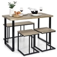 thumbnail image 1 of Giantex 4 Piece Dining Table Set, Counter Height Table Set, Space-saving Dining Table Set for Kitchen, Dining Room, Restaurant, Oak Grey, 1 of 8