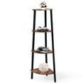 thumbnail image 1 of Giantex 4-Tier Industrial Corner Shelf, Ladder Bookcase w/Adjustable Leveling Feet, Display Rack for Home, Black, 1 of 8