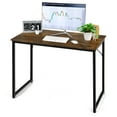 thumbnail image 1 of Giantex 40” Home Office Computer Desk, Modern Simple Writing Study Desk, Metal Frame Gaming Desk, Laptop PC Workstation, Rustic Brown, 1 of 8