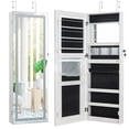 thumbnail image 1 of Giantex 42.5" LED Mirror Jewelry Cabinet, Wall Mounted/Door, Hanging Jewelry Armoire, White, 1 of 6