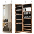 thumbnail image 1 of Giantex 43.5"  Jewelry Mirror Cabinet, Wall/Door Mounted Jewelry Cabinet, Full-Length Mirror Armoire, Rustic Brown, 1 of 6
