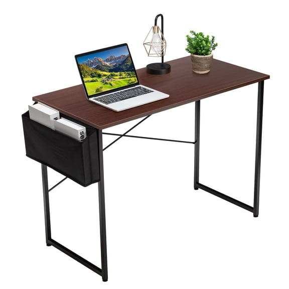 Giantex 47" Study Computer Desk, Industrial Home Office Writing Desk w/Storage Bag, Laptop Table for Living Room Bedroom, Coffee