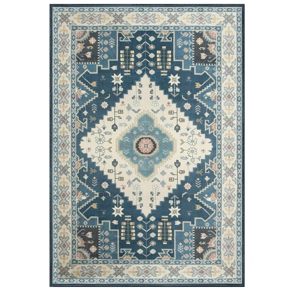 Giantex 5'4''x7'7'' Non-Shedding Area Rug, hic Vintage Floor Decoration Carpet for Living Room, Bedroom, Dining Room, Dorm