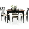 thumbnail image 1 of Giantex 5 Piece Dining Set, Modern Bench Table Set w/Wood Top & Soft Padded Seat, Dining Table and Chairs Set for Home Kitchen, Brown, 1 of 8
