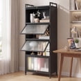 thumbnail image 1 of Giantex 5-Tier Kitchen Storage Cabinet, Mobile Microwave Stand, Bread Rack Coffee Stand, Bakers Rack w/Flip Door Cabinets, Black, 1 of 8