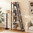 thumbnail image 1 of Giantex 5-Tier Ladder Bookshelf, Floor Standing Bookcase for Living Room, Narrow Display Rack, Gray, 1 of 7