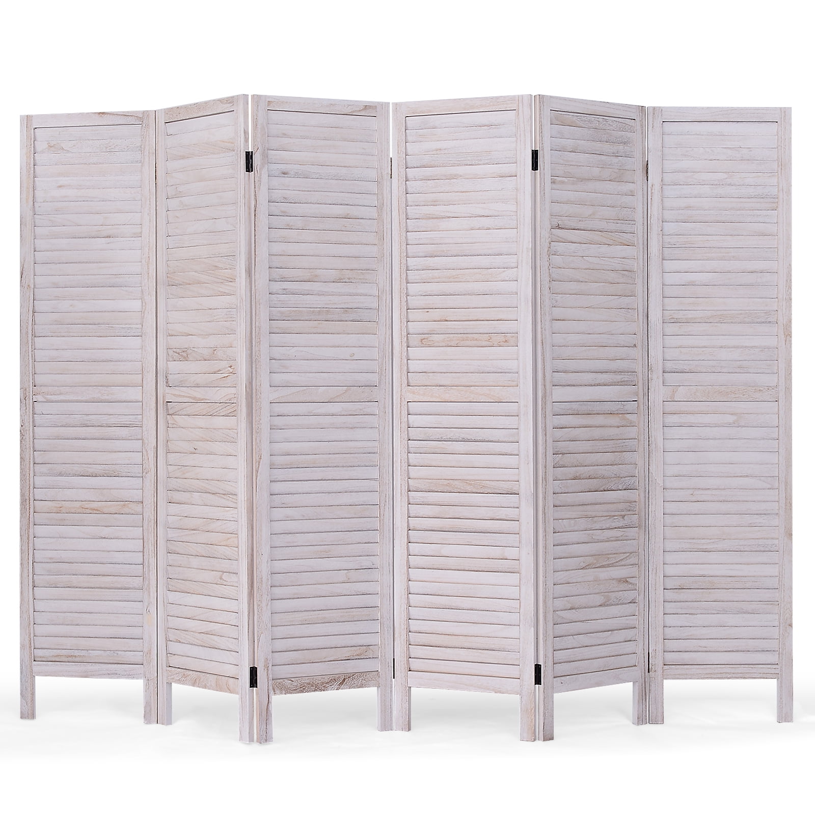 Pfoldable Divider Giantex 5.6 Ft Tall 6 Panel Wood Room Divider, Foldable Indoor Privacy ...