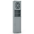 thumbnail image 1 of Giantex 67" Tall Bathroom Cabinet, Floor Storage Cabinet w/Acrylic Door & Adjustable Shelves, Gray, 1 of 9