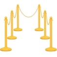 thumbnail image 1 of Giantex 6PCS Plastic Stanchion Set, Practical Crowd-Control Stanchion w/5 Detachable Chains & Sturdy Domed Base, Security Barrier Posts Chain Divider for Indoor & Outdoor (Yellow), 1 of 8