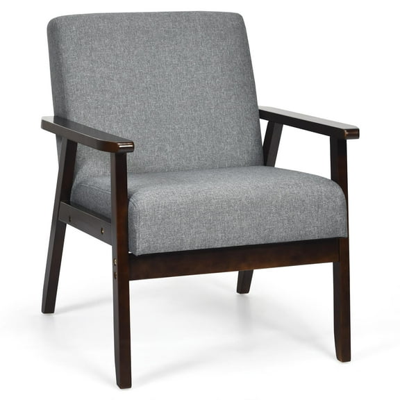Giantex Accent Chair, Mid-Century Modern Arm Chair for Living Room, Bedroom, Dark Gray