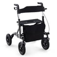 thumbnail image 1 of Giantex All-Terrain Rollator Walker w/ Pneumatic Tires, Foldable Outdoor Walkers, Lightweight Walker for Seniors, Black, 1 of 6