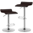 thumbnail image 1 of Giantex Bar Stools Set of 2 Adjustable Swivel Pu Leather Backless Stool with Air-Lift Handle, Footrest, Chrome Base, Modern Style for Living Room, Kitchen and Bar, Counter Height Pub Chairs(Coffee), 1 of 8