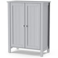 thumbnail image 1 of Giantex Bathroom Floor Cabinet, Freestanding Side Storage Cabinet with Double Doors and Adjustable Shelves, 23.5 x 12 x 31.5 inches (Grey), 1 of 8