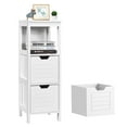 thumbnail image 1 of Giantex Bathroom Floor Cabinet, Multifunctional Free-Standing Storage Cabinet w/2 Removable Drawers, Side Storage Organizer w/Anti-toppling Device, Ideal for Entryway/Bathroom/Bedroom (White), 1 of 8
