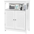 thumbnail image 1 of Giantex Bathroom Floor Storage Cabinet, Multifunctional Free Standing Storage Cabinet, Double Shutter Doors, Adjustable Shelf for Bathroom, Living Room, Corridor, 23.5 x 12 x 31.5 inches (White), 1 of 9