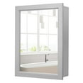 thumbnail image 1 of Giantex Bathroom Medicine Cabinet, Wall Mount Mirrored Storage Organizer w/Adjustable Shelf, Grey, 1 of 8
