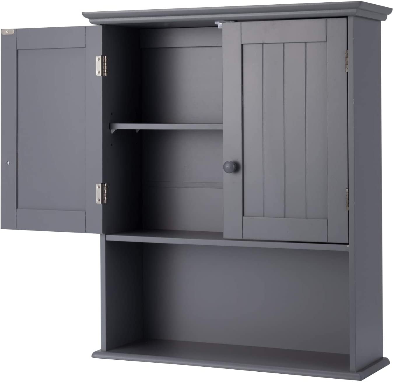 Giantex Bathroom Wall Cabinet, Medicine Cabinet with Double Doors and Adjustable Shelf, Wall Mounted Storage Cabinet for Bathroom, Living Room, Kitchen, Entryway, 23.62 x 7.87 x 27.76 inches