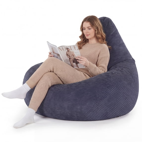 Giantex Bean Bag Chair, Accent Lazy Sofa, Comfy Floor Lounger for Living Room, Blue