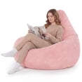 thumbnail image 1 of Giantex Bean Bag Chair, Accent Lazy Sofa, Comfy Floor Lounger for Living Room, Pink, 1 of 9