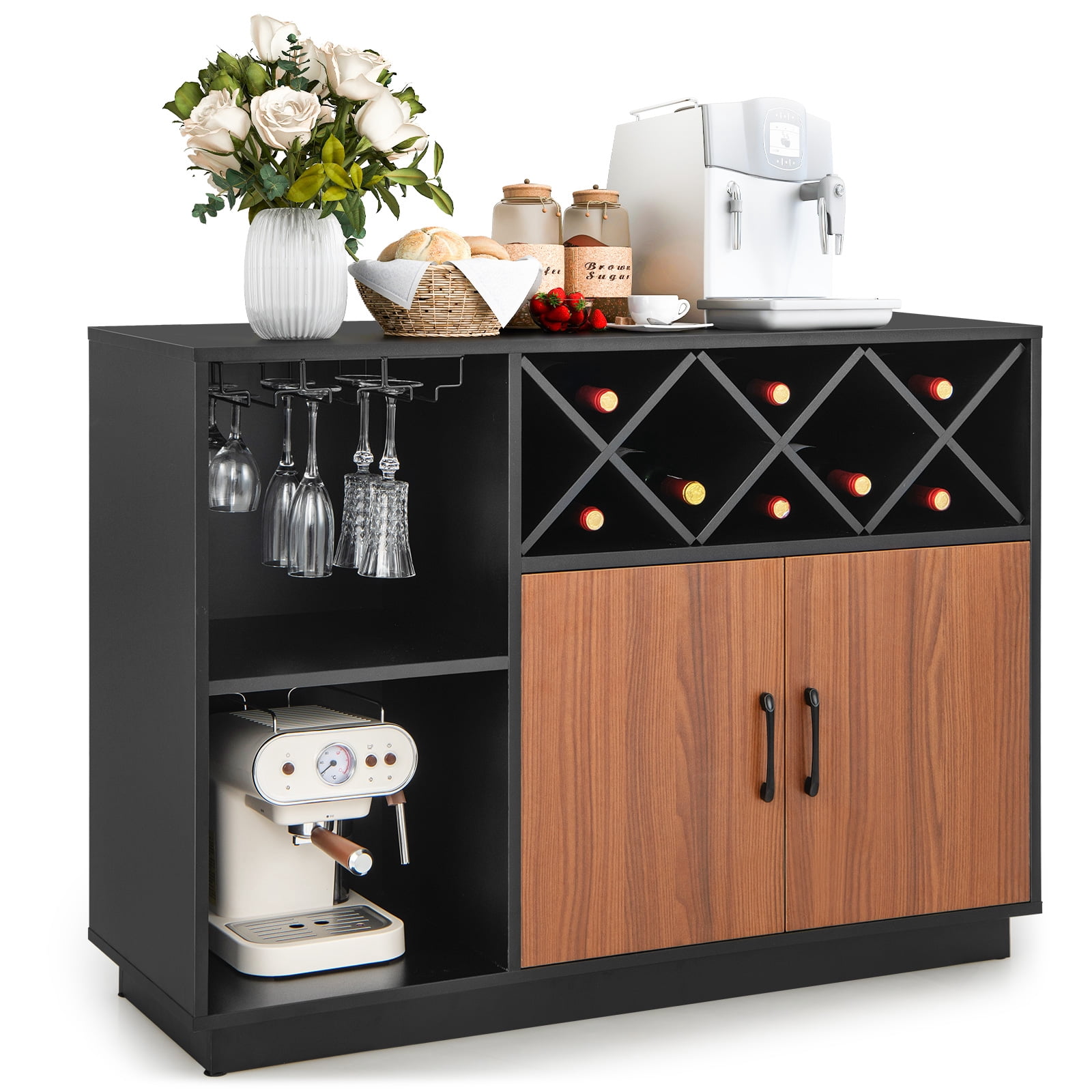 Giantex Buffet Sideboard, Wine Bar Base Cabinet, Kitchen Cupboard, Bar ...