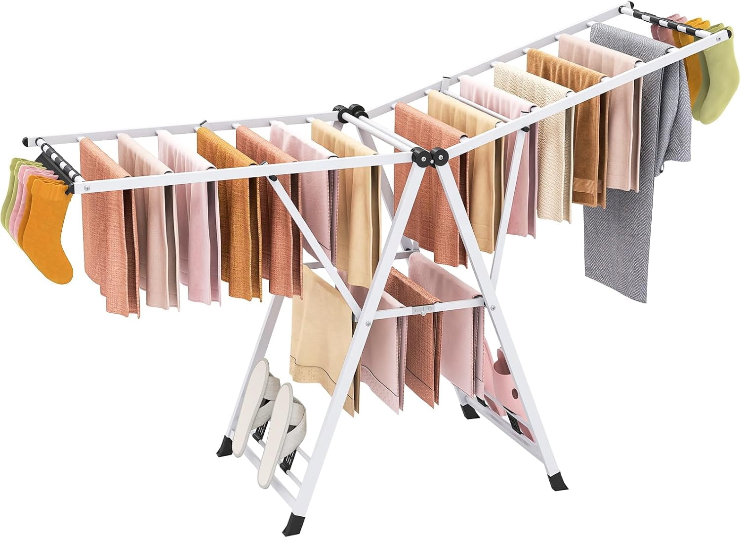 Clothes Drying Rails Frame Giantex Clothes Drying Rack, Foldable Metal Laundry Drying Rack with ...