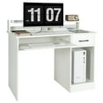 thumbnail image 1 of Giantex  Computer Desk, Home Office Desk w/Adjustable Shelf & Keyboard Tray, tudy Writing Desk, White, 1 of 9