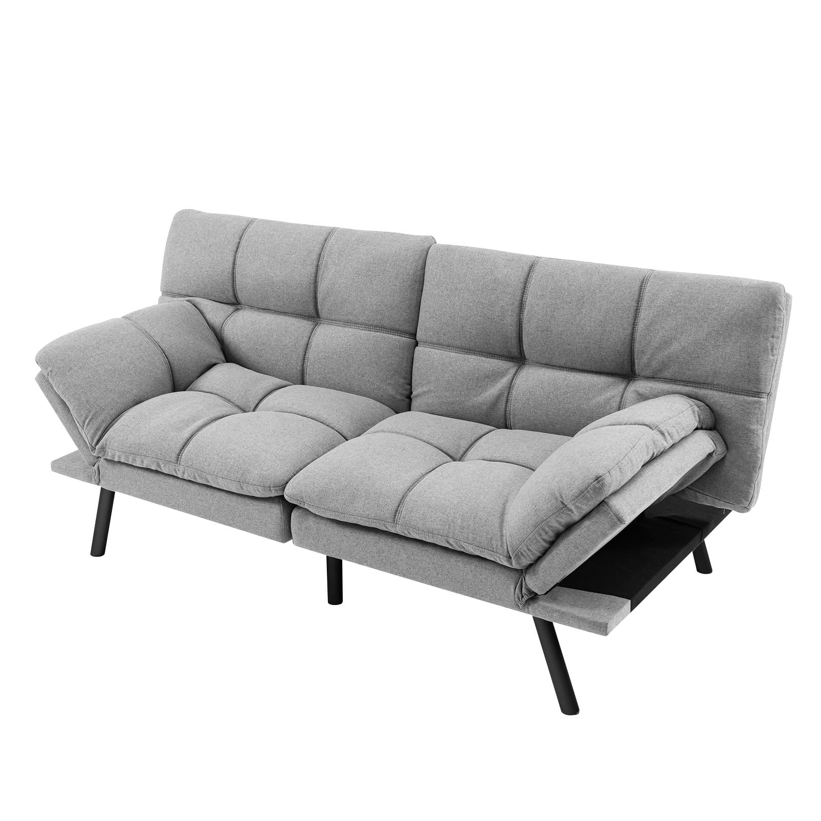 Memory Foam Couch Sleeper Convertible Futon Sofa Bed w/ Adjustable