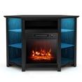thumbnail image 1 of Giantex Corner TV Stand w/Electric Fireplace, Entertainment Center, Media Console Cabinet, Black, 1 of 10