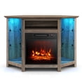 thumbnail image 1 of Giantex Corner TV Stand w/Electric Fireplace, Entertainment Center, Media Console Cabinet, Gray, 1 of 10