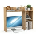 thumbnail image 1 of Giantex Desk Bookshelf, Wood Desk Hutch w/5 Shelves, Computer Table Display Rack, Organizer Shelf for Dorm Office Home, Natural, 1 of 7