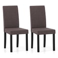 thumbnail image 1 of Giantex Dining Chairs Set of 2, Fabric Upholstered Armless Kitchen Side Chairs, Mid-century Modern Accent Parson Chairs, Brown, 1 of 9