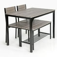 thumbnail image 1 of Giantex  Dining Table Set for 4, Kitchen Table with 1 Bench and 2 Chairs, Modern Functional Desk Set for Bedroom Study Room, Grey, 1 of 6