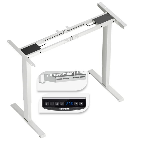 Giantex Dual Motor Electric Standing Desk Frame, Ergonomic Width & Height Adjustable Sit-to-Stand Workstation Base w/ Memory Controller & Anti-Collision Protection (Frame Only)