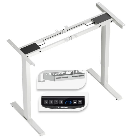 Giantex Dual Motor Electric Standing Desk Frame, Ergonomic Width & Height Adjustable Sit-to-Stand Workstation Base w/ Memory Controller & Anti-Collision Protection (Frame Only)