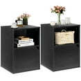 thumbnail image 1 of Giantex Easy Assembly Wood Bedside Nightstand with Storage, 16√¢¬Ä¬ù x 16√¢¬Ä¬ù x 23√¢¬Ä¬ù, Black, Set of 2, 1 of 10