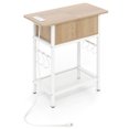 thumbnail image 1 of Giantex End Table w/Charging Station, Sofa Side Table w/Storage Shelf for Small Space, Natural, 1 of 6